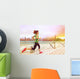 Urban runner woman jogging in Hong Kong at sunset Wall Decal