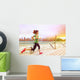 Urban runner woman jogging in Hong Kong at sunset Wall Decal