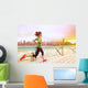 Urban runner woman jogging in Hong Kong at sunset Wall Decal