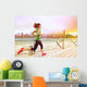 Urban runner woman jogging in Hong Kong at sunset Wall Decal