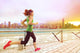 Urban runner woman jogging in Hong Kong at sunset Wall Decal