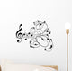 Treble clef and musical notes with decorative floral swirls Wall Decal