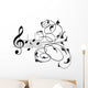 Treble clef and musical notes with decorative floral swirls Wall Decal
