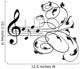 Treble clef and musical notes with decorative floral swirls Wall Decal