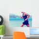 Cardio runner running listening smartphone music Wall Mural