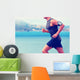 Cardio runner running listening smartphone music Wall Mural