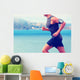 Cardio runner running listening smartphone music Wall Mural