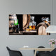 Collage of alcohols stored in barrels in the cellar Wall Mural