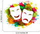 Comedy and tragedy simple masks for Carnival on colorful grunge Wall Decal
