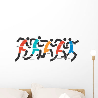Running Race Wall Decal shown on a wall