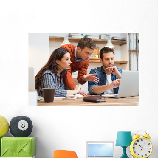 Working at office Wall Mural