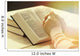 Hands of old woman with Bible on table Wall Mural