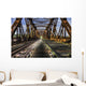 Looking Forward Over Old Abandoned Rusty Train Bridge Wall Mural