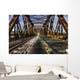 Looking Forward Over Old Abandoned Rusty Train Bridge Wall Mural