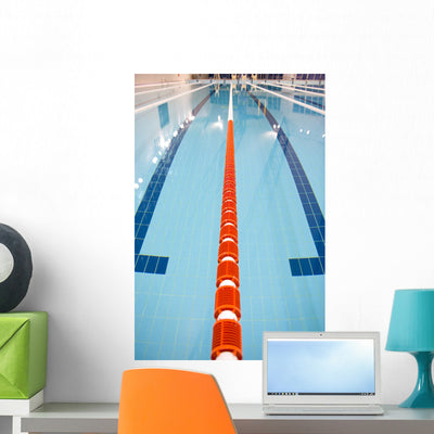 Olympic Swimming Pool Wall Decal 2 shown on a wall