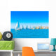 Sailing boats during a regatta at Saronic gulf in Athens Greece Wall Mural