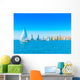 Sailing boats during a regatta at Saronic gulf in Athens Greece Wall Mural