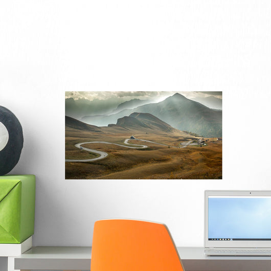 Serpentine road at Passo Giau, Dolomites, Italy Wall Mural