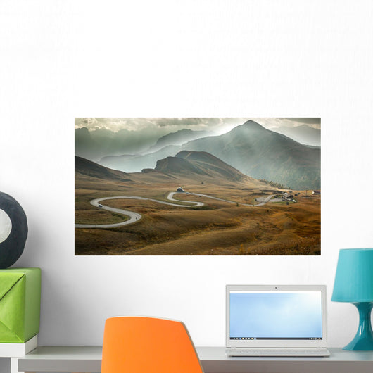 Serpentine road at Passo Giau, Dolomites, Italy Wall Mural