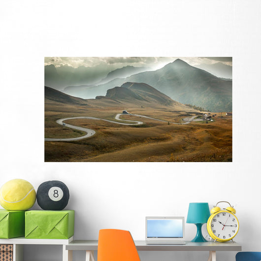 Serpentine road at Passo Giau, Dolomites, Italy Wall Mural