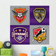 Soccer club emblem patches Wall Mural