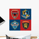 Soccer club emblem patches Wall Mural