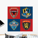 Soccer club emblem patches Wall Mural