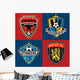 Soccer club emblem patches Wall Mural