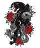 Panther Snake Roses Tattoo Graphic Wall Decal