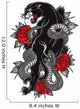Panther snake roses tattoo graphic Wall Decal