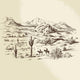 Wild West Hand Drawn Wall Decal