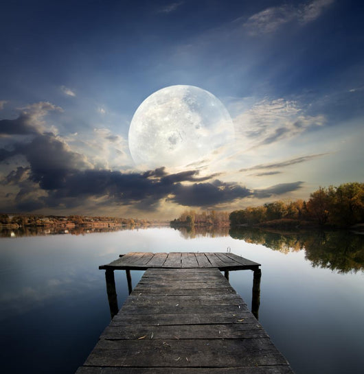 Pier Under Moon Wall Decal