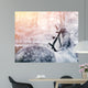 Portrait of a gray sports horse in the winter Wall Mural