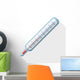 Thermometer flat icon with long shadow on white Wall Decal