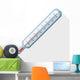 Thermometer flat icon with long shadow on white Wall Decal