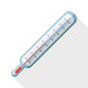 Thermometer Flat Icon With Long Shadow On White Wall Decal