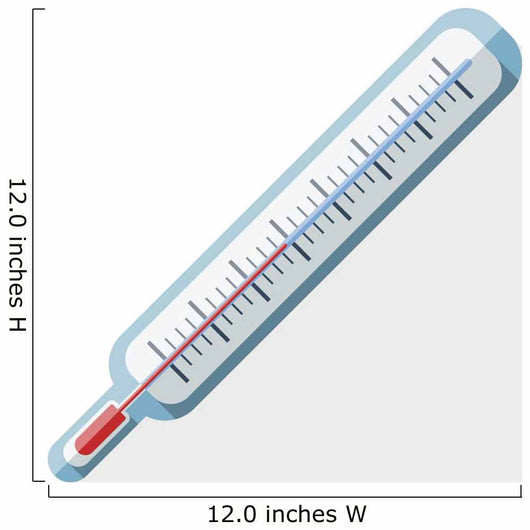 Thermometer flat icon with long shadow on white Wall Decal