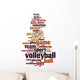 Volleyball word cloud Wall Decal