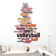 Volleyball word cloud Wall Decal