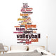 Volleyball word cloud Wall Decal