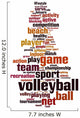 Volleyball word cloud Wall Decal