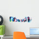 panoramic watercolor city Wall Decal