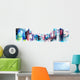 panoramic watercolor city Wall Decal