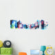 panoramic watercolor city Wall Decal