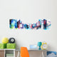panoramic watercolor city Wall Decal
