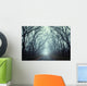 Mysterious autumn forest in fog Wall Mural