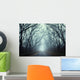 Mysterious autumn forest in fog Wall Mural