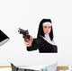 Naughty Gun-Wielding Nun Wall Decal