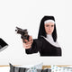 Naughty Gun-Wielding Nun Wall Decal