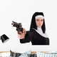 Naughty Gun-Wielding Nun Wall Decal
